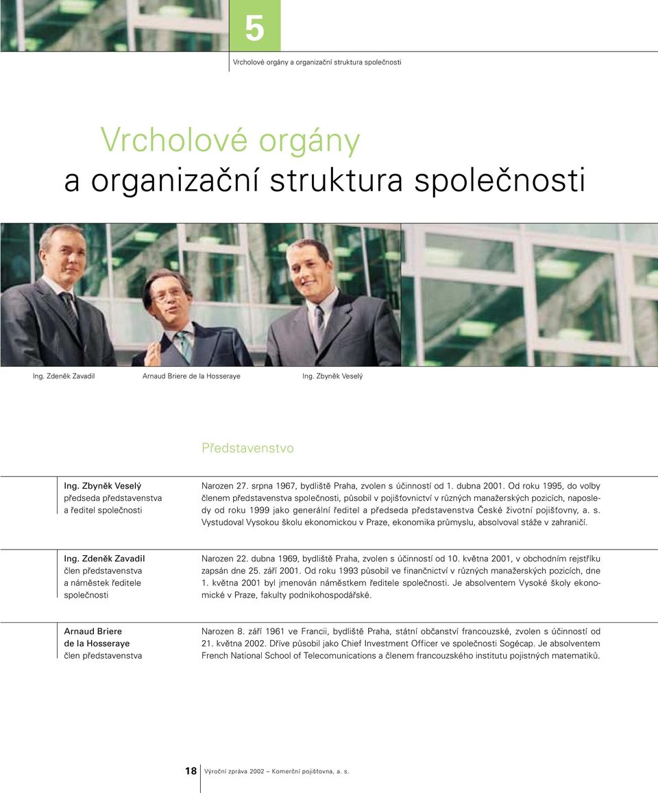 Od roku 1995, do volby členem představenstva společnosti, působil v pojišťovnictví v různých manažerských pozicích, naposledy od roku 1999 jako generální ředitel a předseda představenstva České