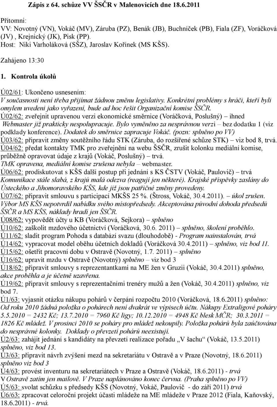 Konkrétní problémy s hráči, kteří byli omylem uvedeni jako vyřazení, bude ad hoc řešit Organizační komise ŠSČR.