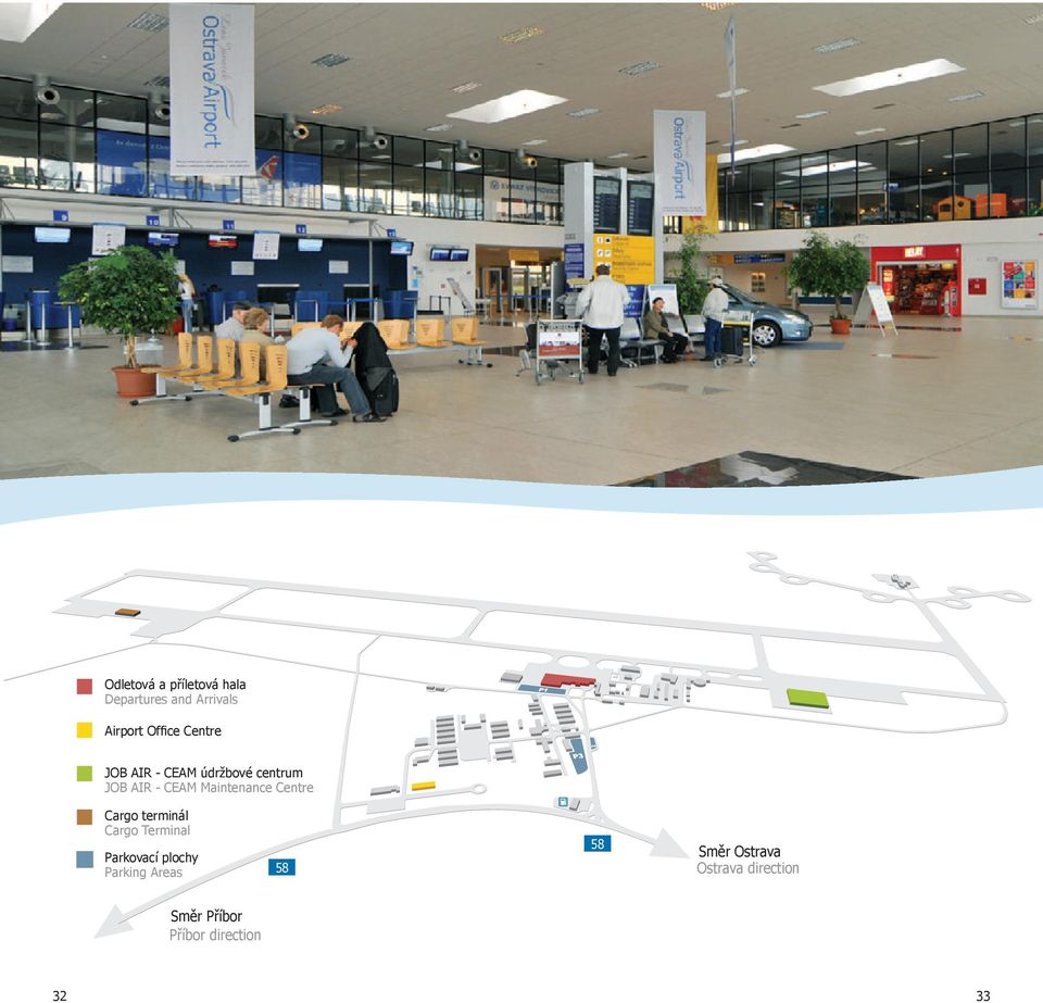 Centre Cargo terminál Cargo Terminal Parkovací plochy Parking Areas