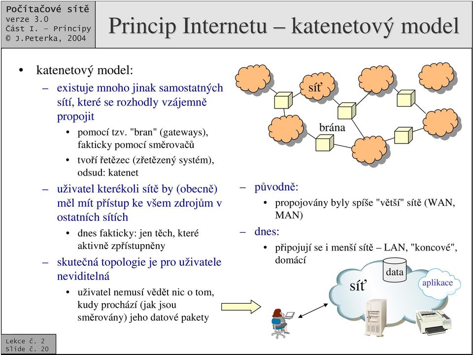 ostatních sítích dnes fakticky: jen tch, které aktivn zpístupnny skutená topologie je pro uživatele neviditelná uživatel nemusí vdt nic o tom, kudy