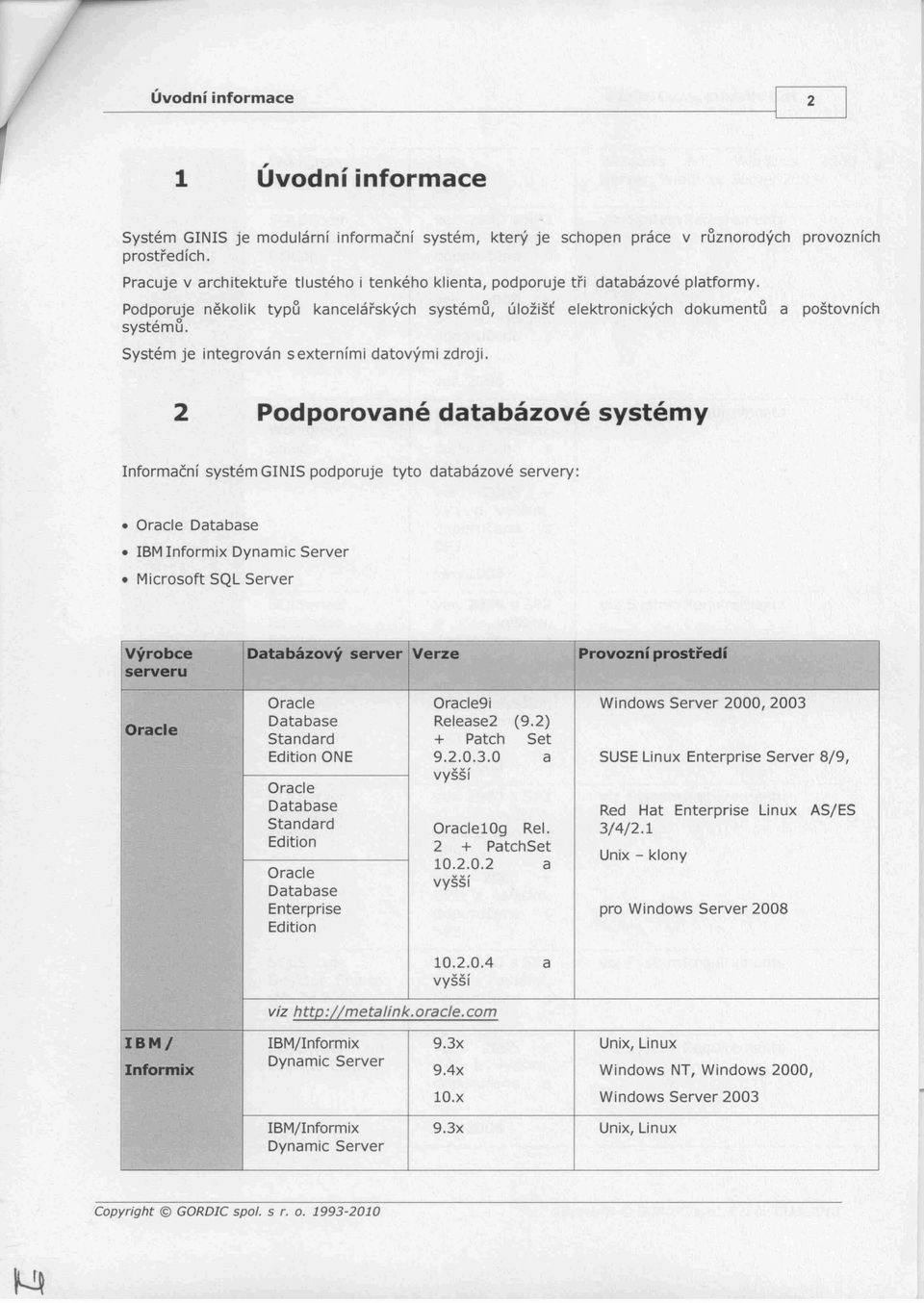 Systém je integrován s externími datovým i zdroji.