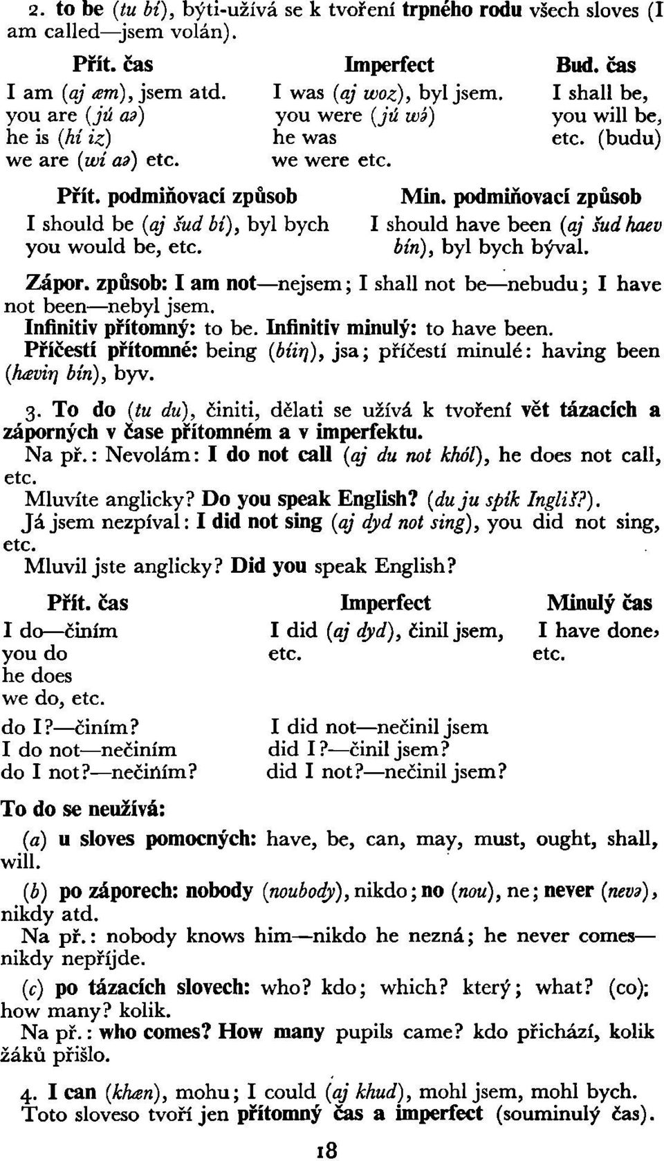 podmiňovací způsob I should be (aj šud bí), byl bych you would be, etc. Min. podmiňovací způsob I should have been (aj šudhaev bin), byl bych býval.