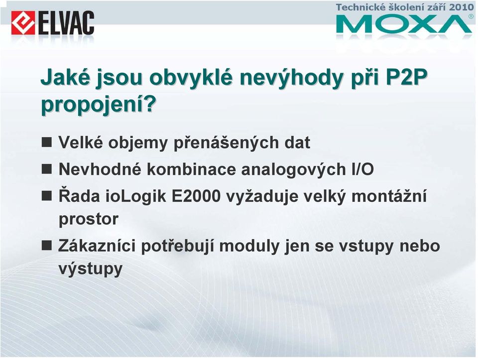 analogových I/O Řada iologik E2000 vyžaduje velký