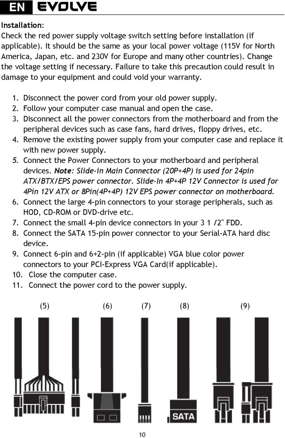 Disconnect the power cord from your old power supply. 2. Follow your computer case manual and open the case. 3.