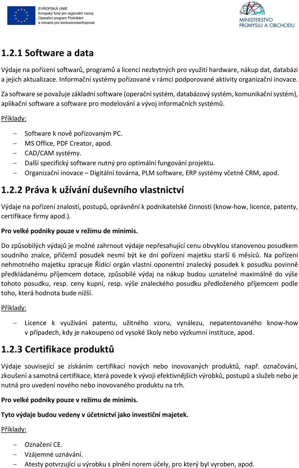 Za software se považuje základní software (operační systém, databázový systém, komunikační systém), aplikační software a software pro modelování a vývoj informačních systémů.