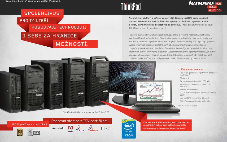 co potřebují. Právě pracovní stanice Lenovo ThinkStation jim v tom mohou pomoci.