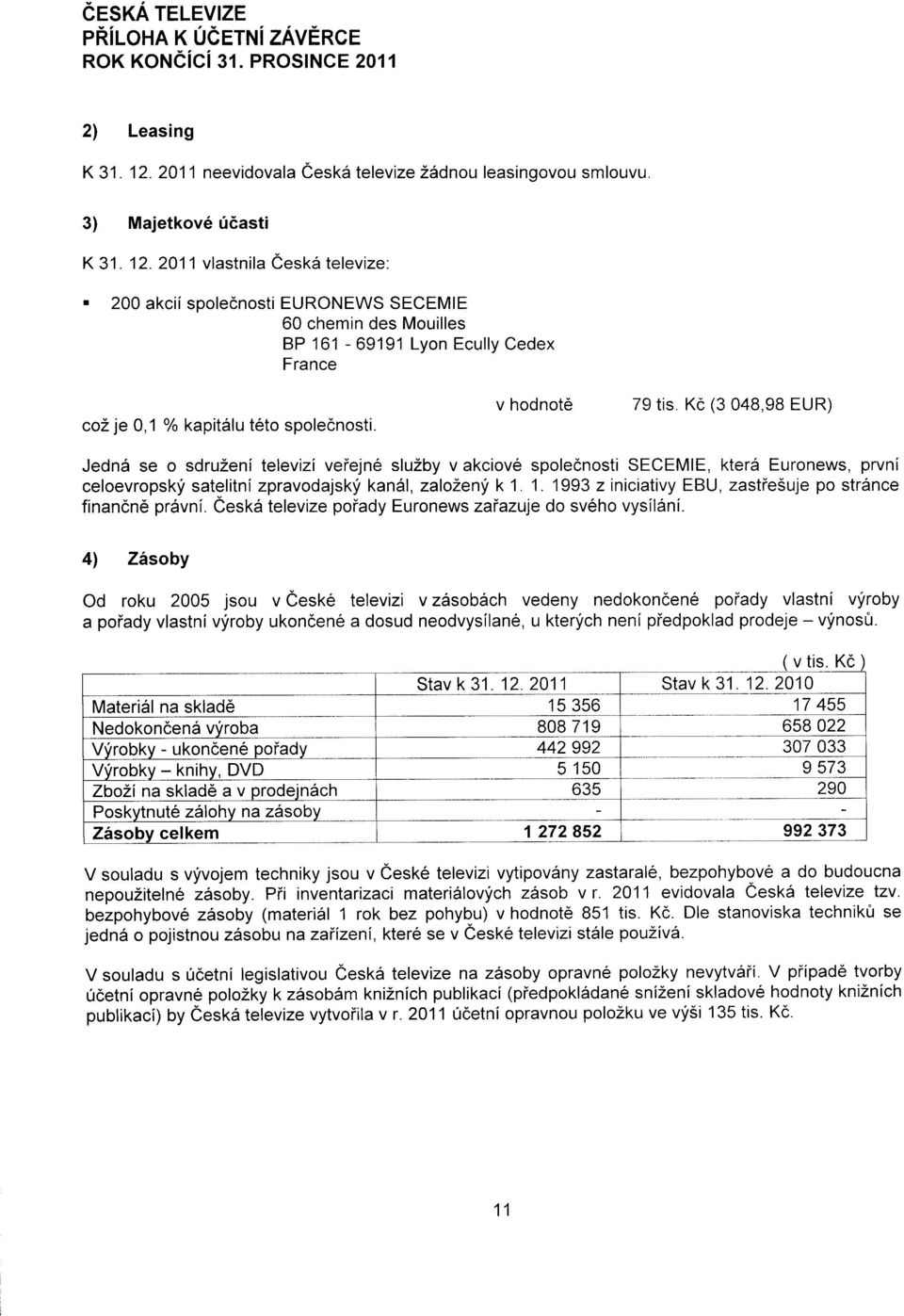 98 EUR) Jedn6 se o sdruzeni televizi veiejn6 sluzby v akciov6 spolecnosti SECEMIE, kter6 Euronews, prvni celoevropskf satelitni zpravodajskf kan6l, zalo2eny k 1.