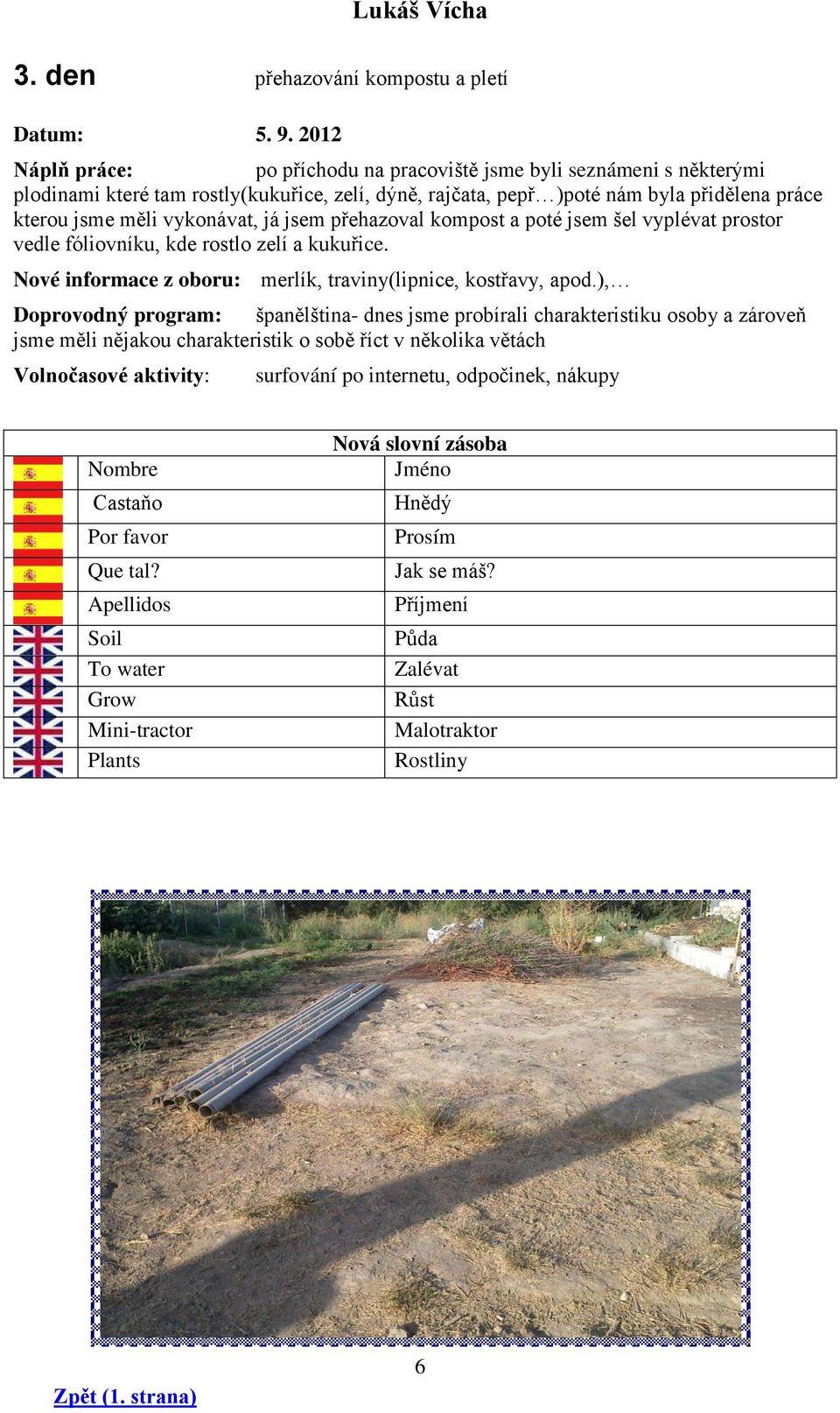 jsem přehazoval kompost a poté jsem šel vyplévat prostor vedle fóliovníku, kde rostlo zelí a kukuřice. Nové informace z oboru: merlík, traviny(lipnice, kostřavy, apod.