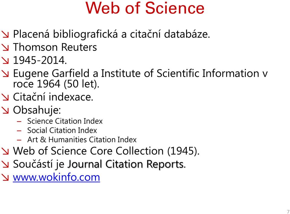 Citační indexace.