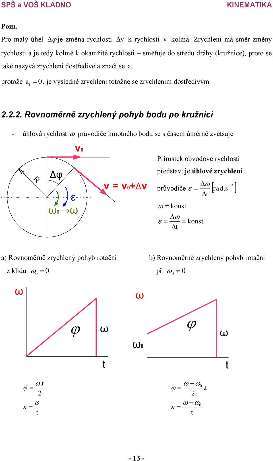 znčí e d proože, je ýledné zrychlení oožné e zrychlením dořediým.