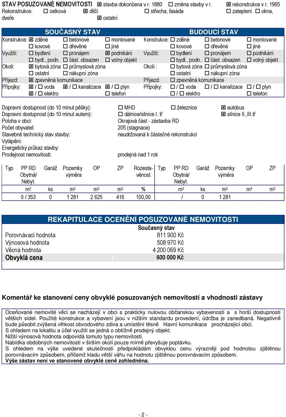 kovové dřevěné jiné Využití: bydlení pronájem podnikání Využití: bydlení pronájem podnikání bydl., podn. část.