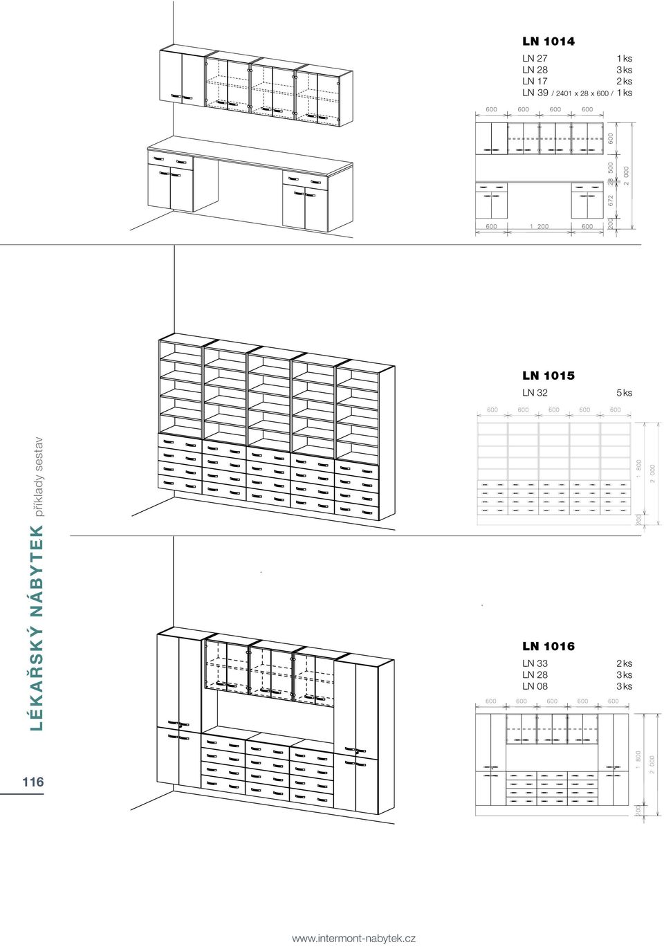 ks LÉKAŘSKÝ NÁBYTEK příklady sestav