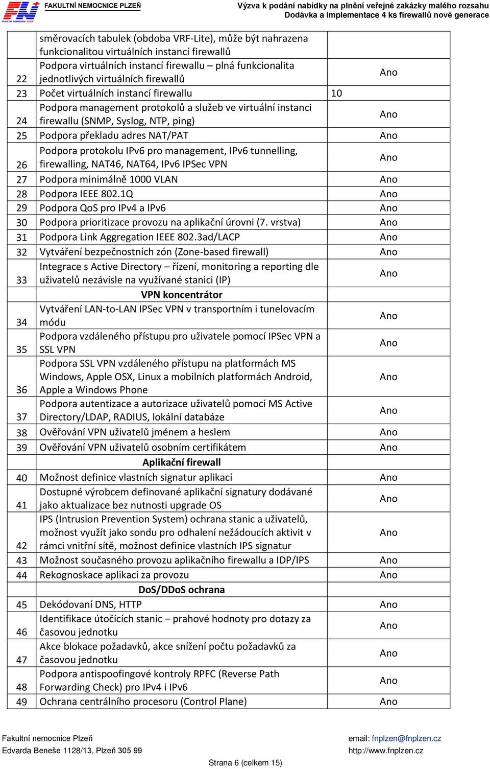 pro management, IPv6 tunnelling, 26 firewalling, NAT46, NAT64, IPv6 IPSec VPN 27 Podpora minimálně 1000 VLAN 28 Podpora IEEE 802.