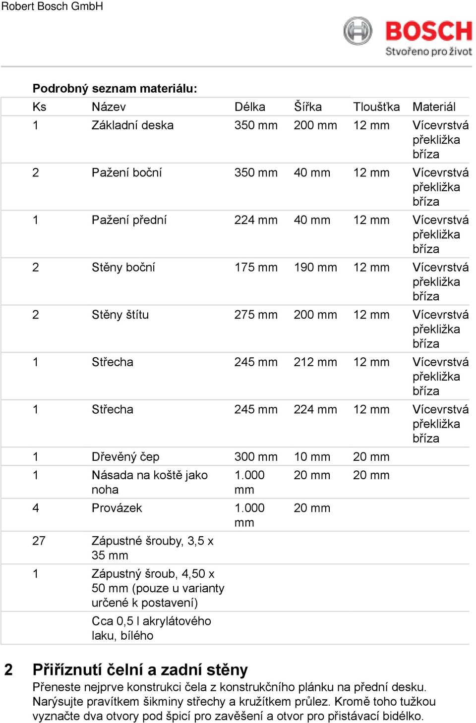 300 mm 10 mm 20 mm 1 Násada na koště jako noha 1.000 mm 4 Provázek 1.