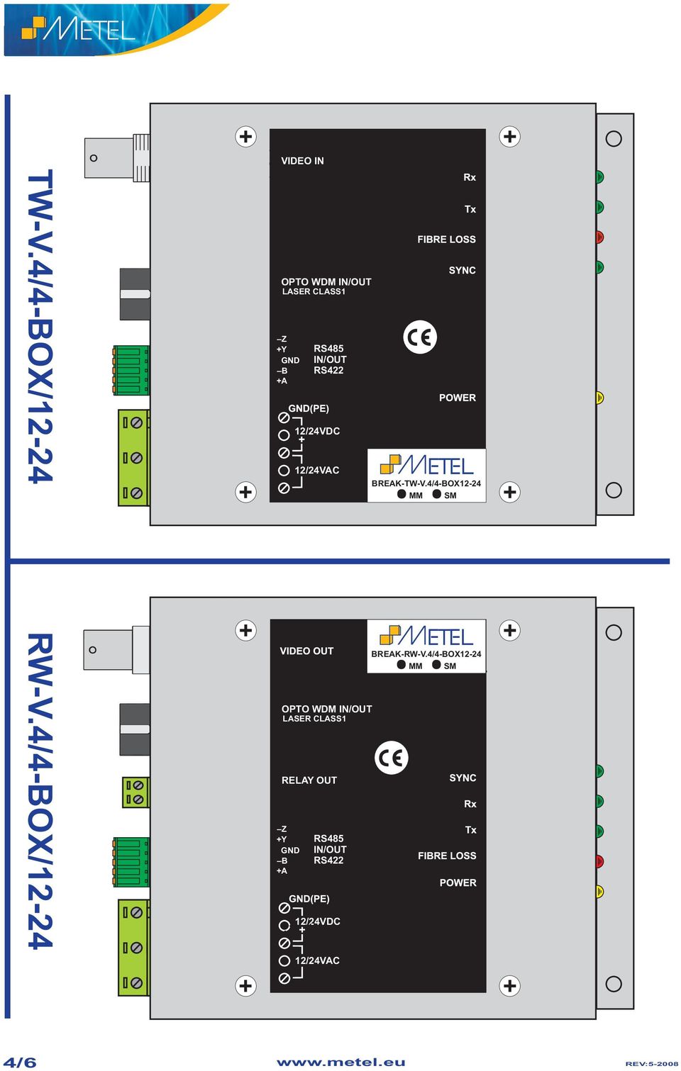 RS485 N/ 12/24VDC BREAK-TW-V.