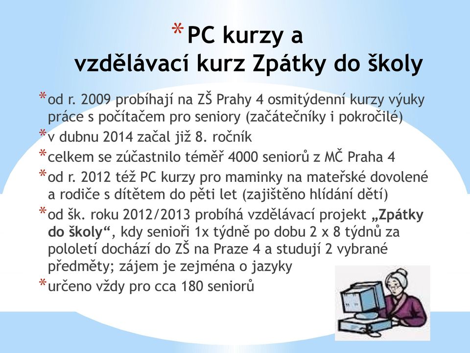 ročník *celkem se zúčastnilo téměř 4000 seniorů z MČ Praha 4 *od r.