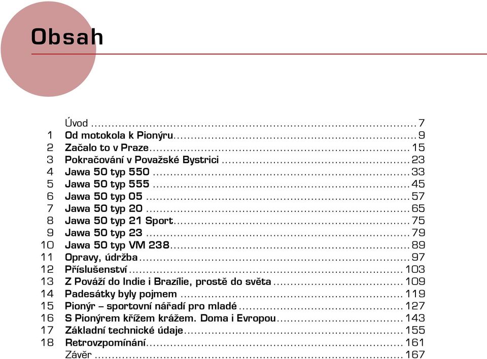 ..89 11 Opravy, údržba...97 12 Příslušenství...103 13 Z Pováží do Indie i Brazílie, prostě do světa...109 14 Padesátky byly pojmem.