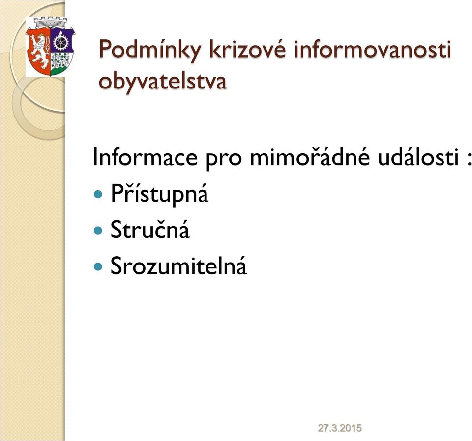 Informace pro mimořádné