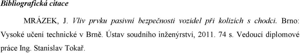 chodci. Brno: Vysoké učení technické v Brně.