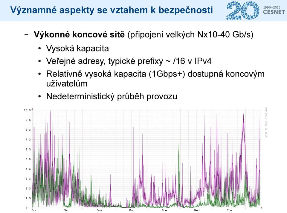 adresy, typické prefixy ~ /16 v IPv4 Relativně vysoká kapacita