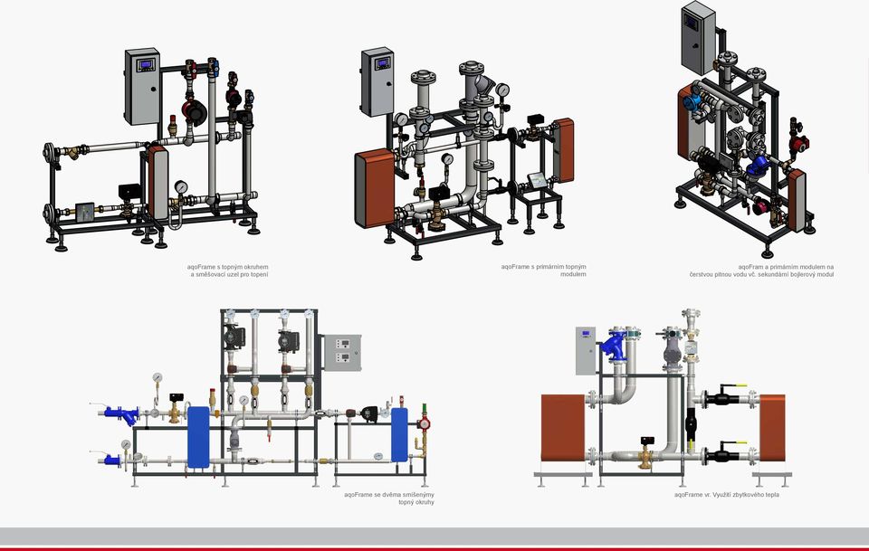 uzel pro topení 1396 aqoframe s primárním topným modulem aqofram a primárním modulem na čerstvou pitnou