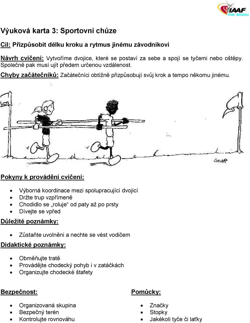 Výborná koordinace mezi spolupracující dvojicí Držte trup vzpřímeně Chodidlo se roluje od paty až po prsty Dívejte se vpřed Zůstaňte uvolněni a nechte se