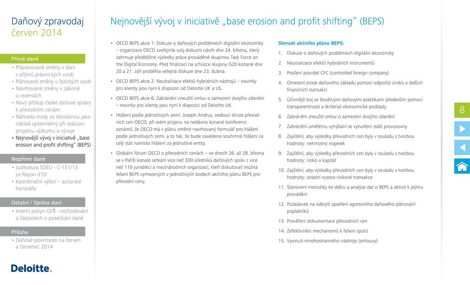 dubna. OECD BEPS akce 2: Neutralizace efektů hybridních nástrojů novinky pro klienty jsou nyní k dispozici od Deloitte UK a US.