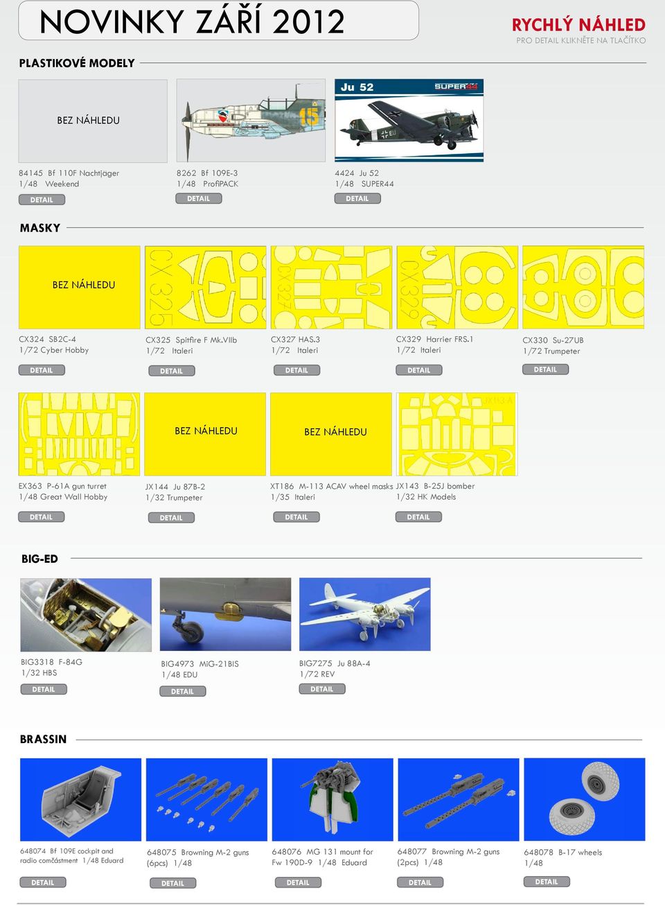 1 1/72 Italeri CX330 Su-27UB 1/72 Trumpeter EX363 P-61A gun turret 1/48 Great Wall Hobby JX144 Ju 87B-2 XT186 M-113 ACAV wheel masks 1/35 Italeri JX143 B-25J bomber 1/32 HK Models BIG-ED