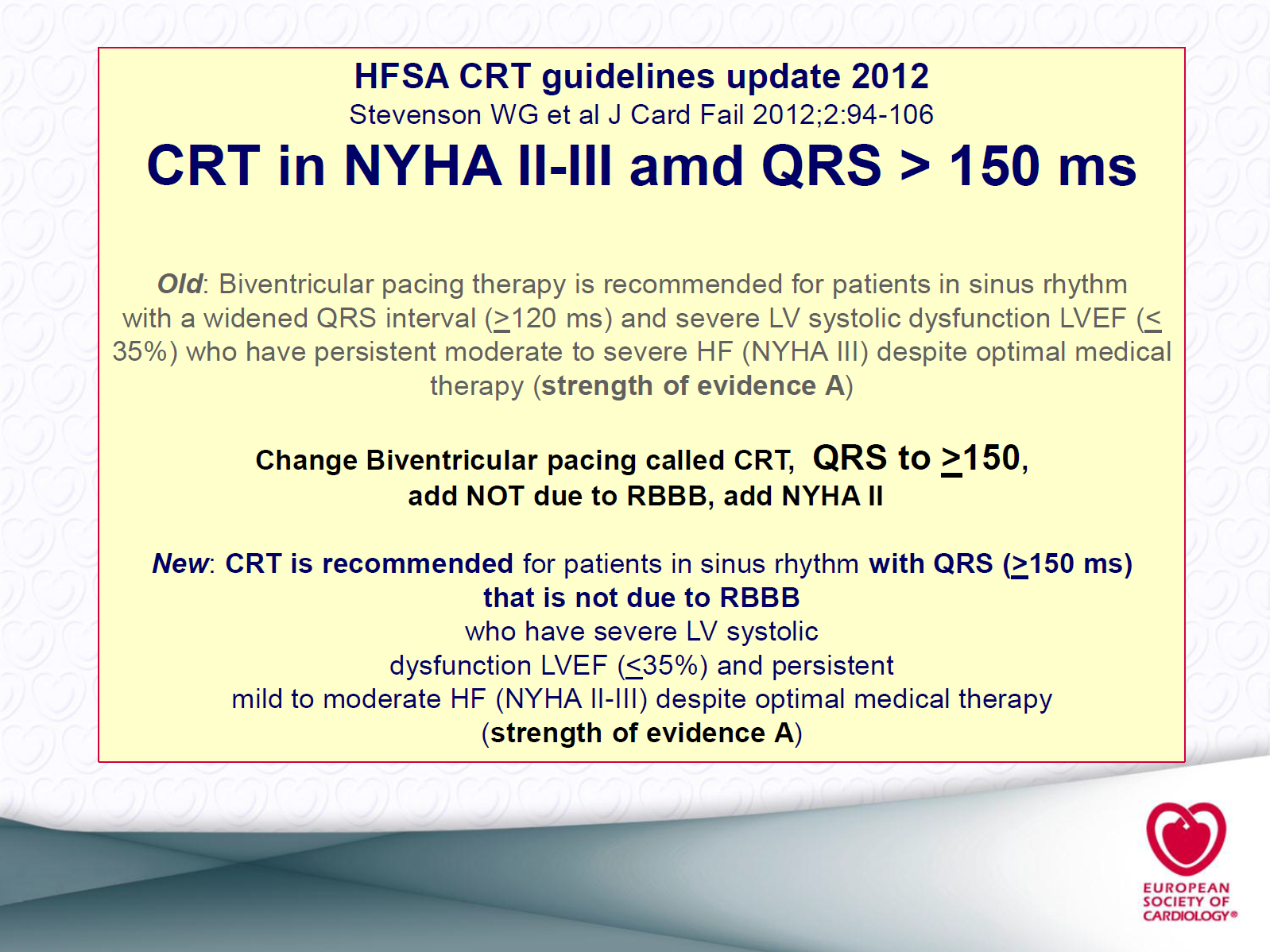 ESC guidelines on device therapy