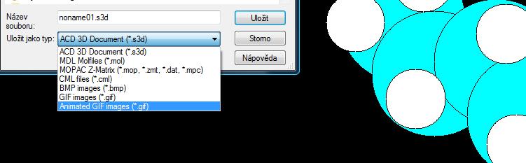 Obrovskou předností tohoto programu je možnost vytvářet animované gify pohybujících se molekul.