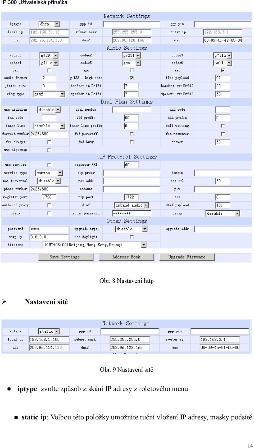 adresy z roletového menu.