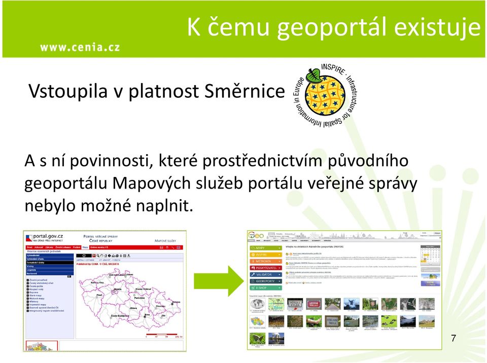 prostřednictvím původního geoportálu