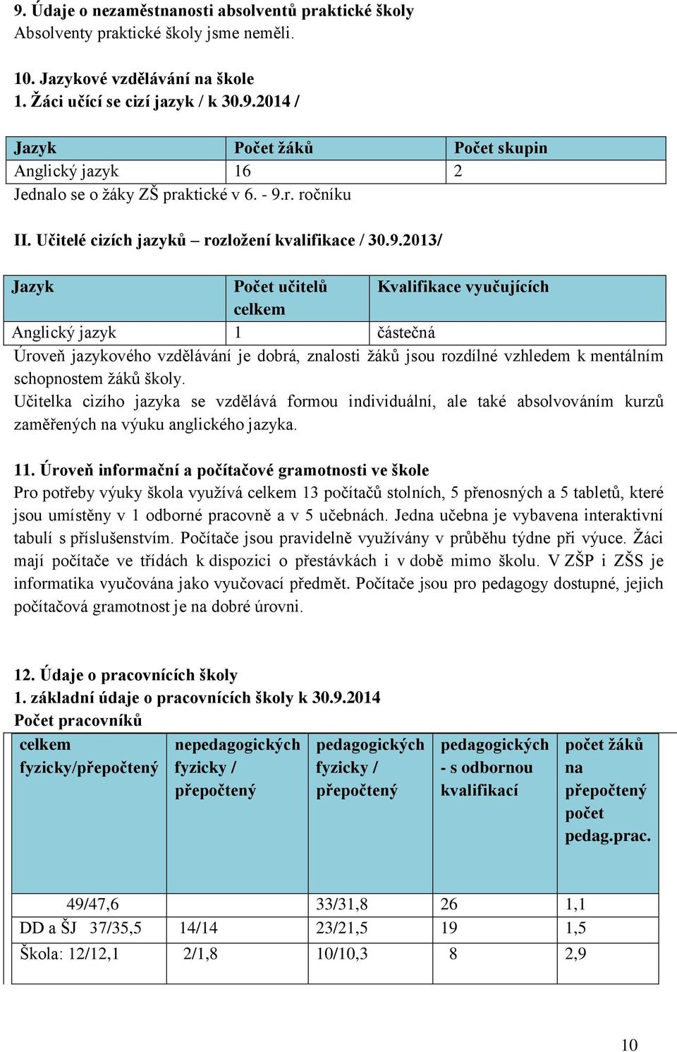 Učitelka cizího jazyka se vzdělává formou individuální, ale také absolvováním kurzů zaměřených na výuku anglického jazyka. 11.