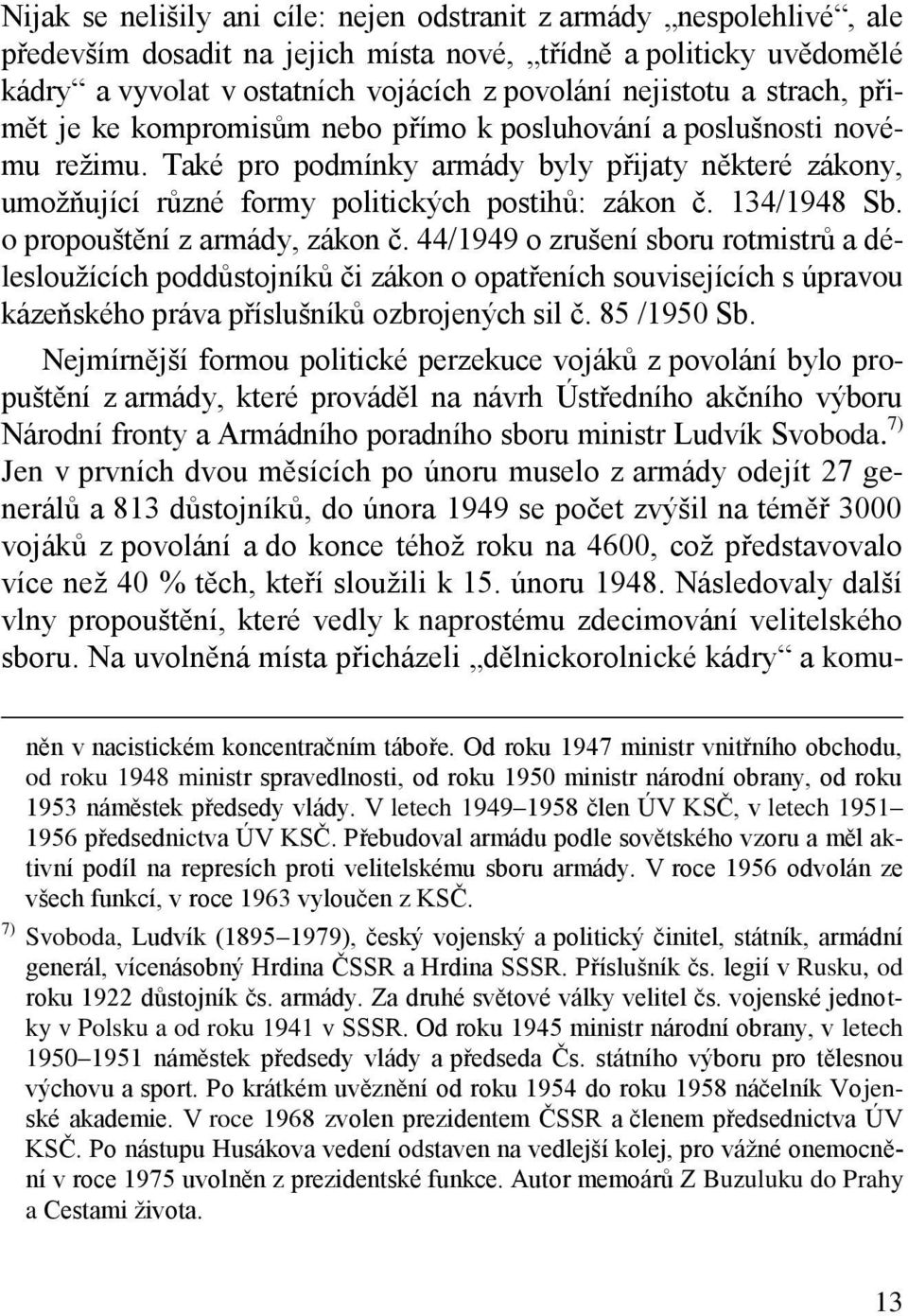 134/1948 Sb. o propouštění z armády, zákon č.