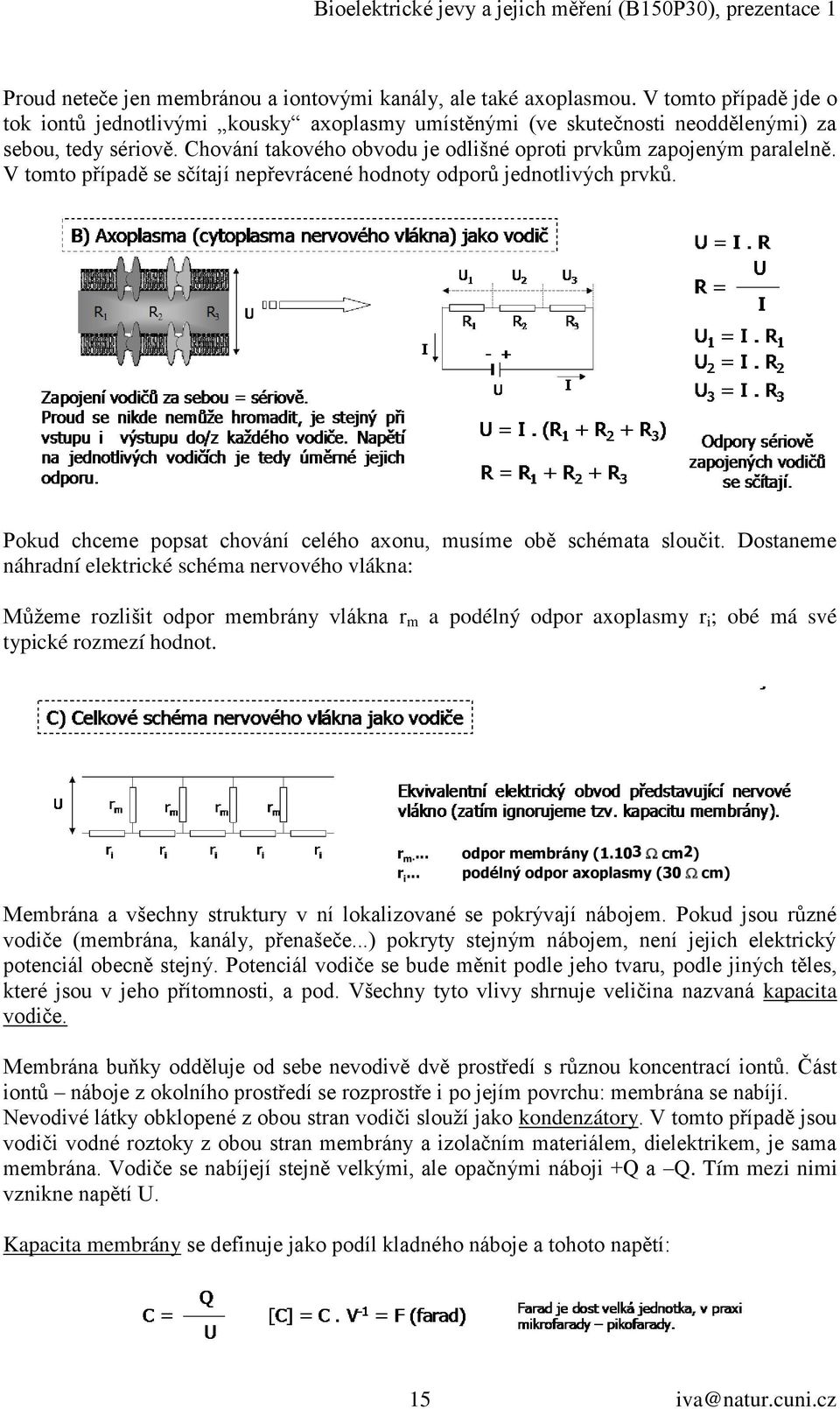 Pokud chceme popsat chování celého axonu, musíme obě schémata sloučit.