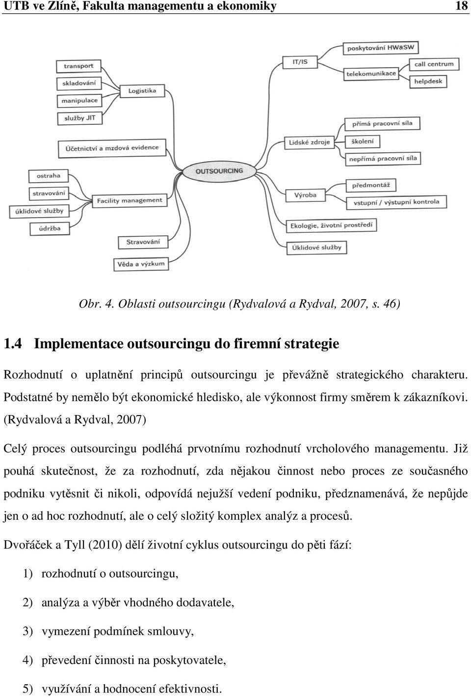 Podstatné by nemělo být ekonomické hledisko, ale výkonnost firmy směrem k zákazníkovi. (Rydvalová a Rydval, 2007) Celý proces outsourcingu podléhá prvotnímu rozhodnutí vrcholového managementu.