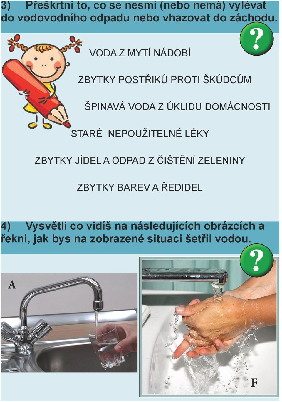 VODA Z MYTÍ NÁDOBÍ ZBYTKY POSTŘIKŮ PROTI ŠKŮDCŮM ŠPINAVÁ VODA Z ÚKLIDU DOMÁCNOSTI STARÉ