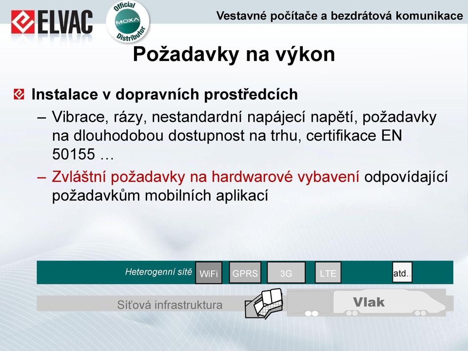 certifikace EN 50155 Zvláštní požadavky na hardwarové vybavení odpovídající