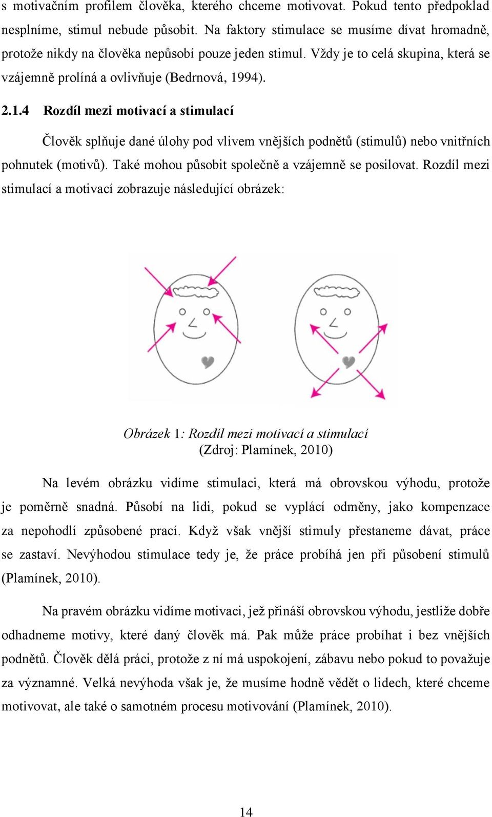 94). 2.1.4 Rozdíl mezi motivací a stimulací Člověk splňuje dané úlohy pod vlivem vnějších podnětů (stimulů) nebo vnitřních pohnutek (motivů). Také mohou působit společně a vzájemně se posilovat.