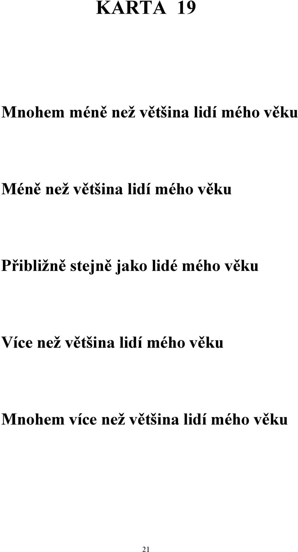 stejně jako lidé mého věku Více než většina