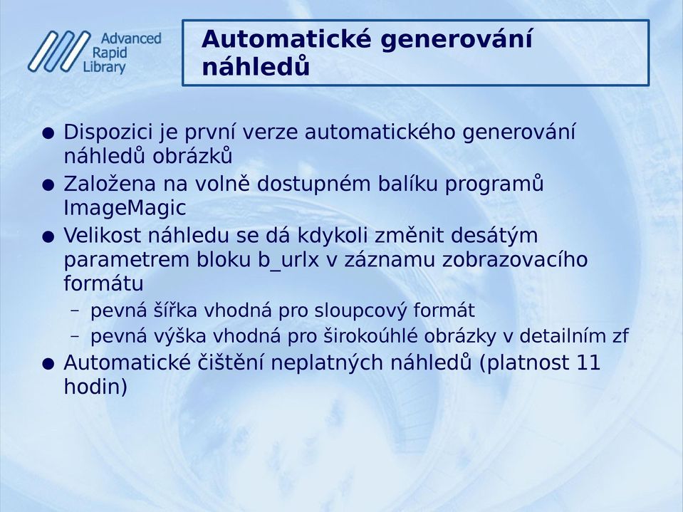 parametrem bloku b_urlx v záznamu zobrazovacího formátu pevná šířka vhodná pro sloupcový formát pevná