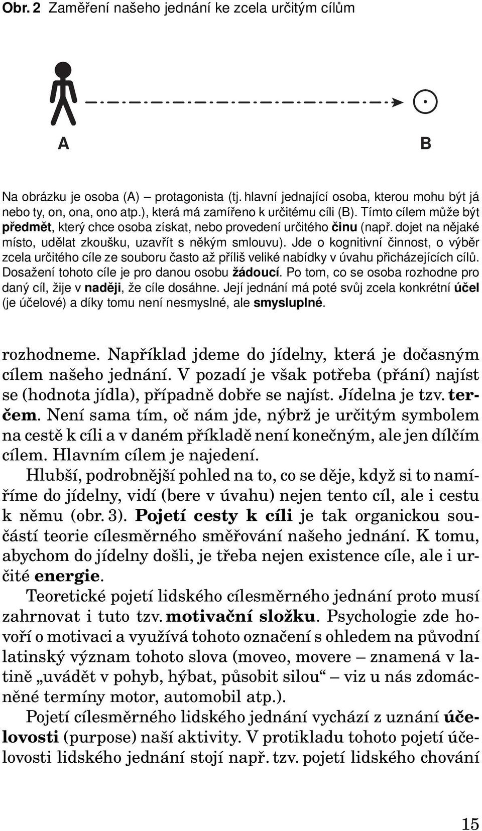 Jde o kognitivní činnost, o výběr zcela určitého cíle ze souboru často až příliš veliké nabídky v úvahu přicházejících cílů. Dosažení tohoto cíle je pro danou osobu žádoucí.