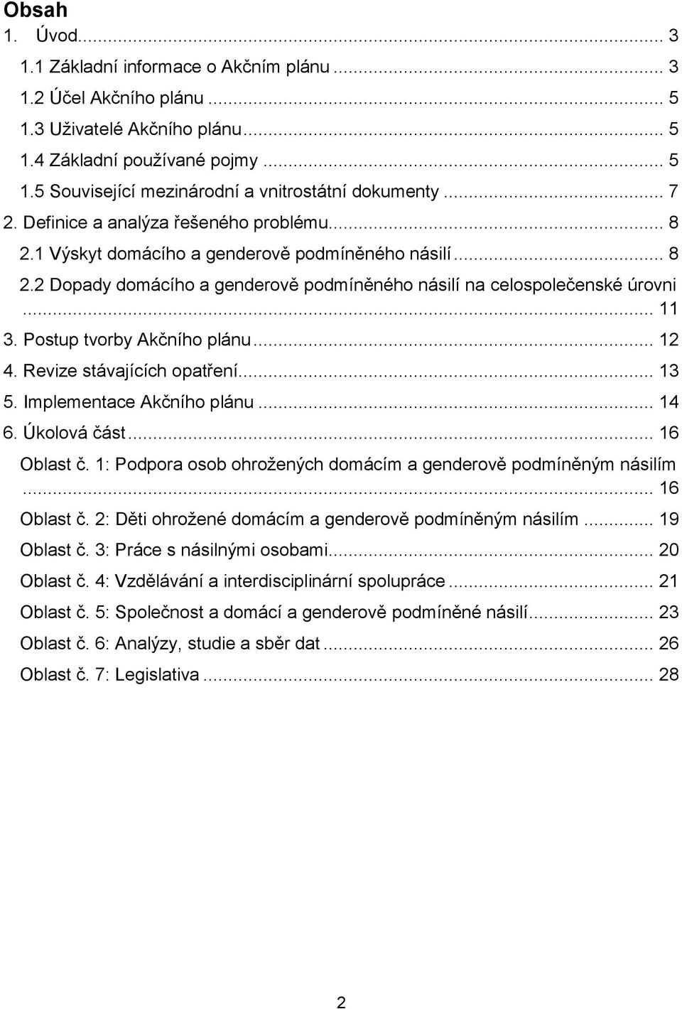 Postup tvorby Akčního plánu... 12 4. Revize stávajících opatření... 13 5. Implementace Akčního plánu... 14 6. Úkolová část... 16 Oblast č.