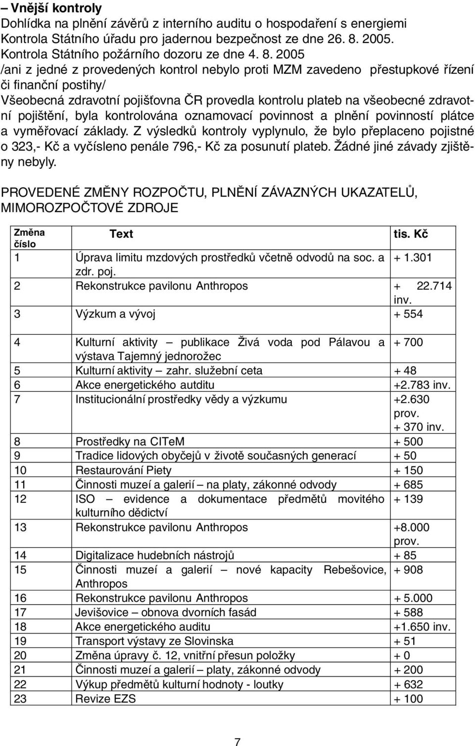 pojištění, byla kontrolována oznamovací povinnost a plnění povinností plátce a vyměřovací základy.