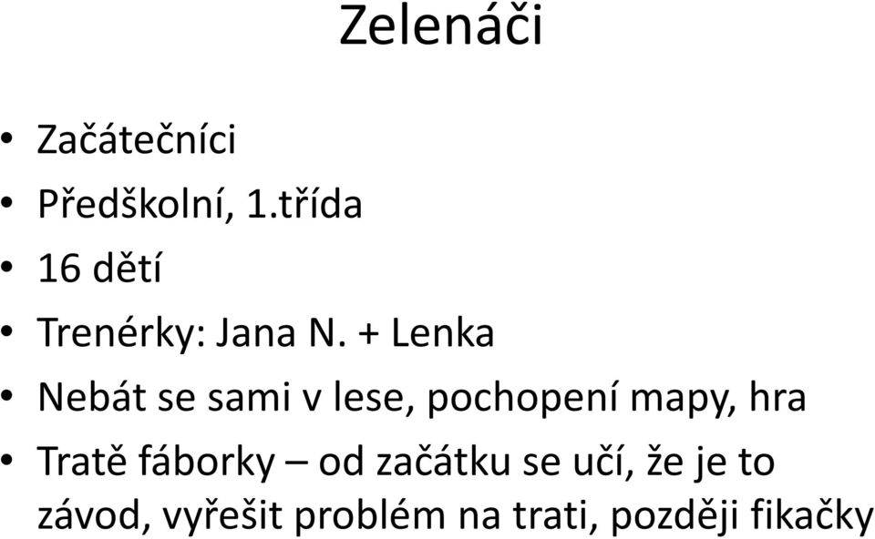 + Lenka Nebát se sami v lese, pochopení mapy, hra