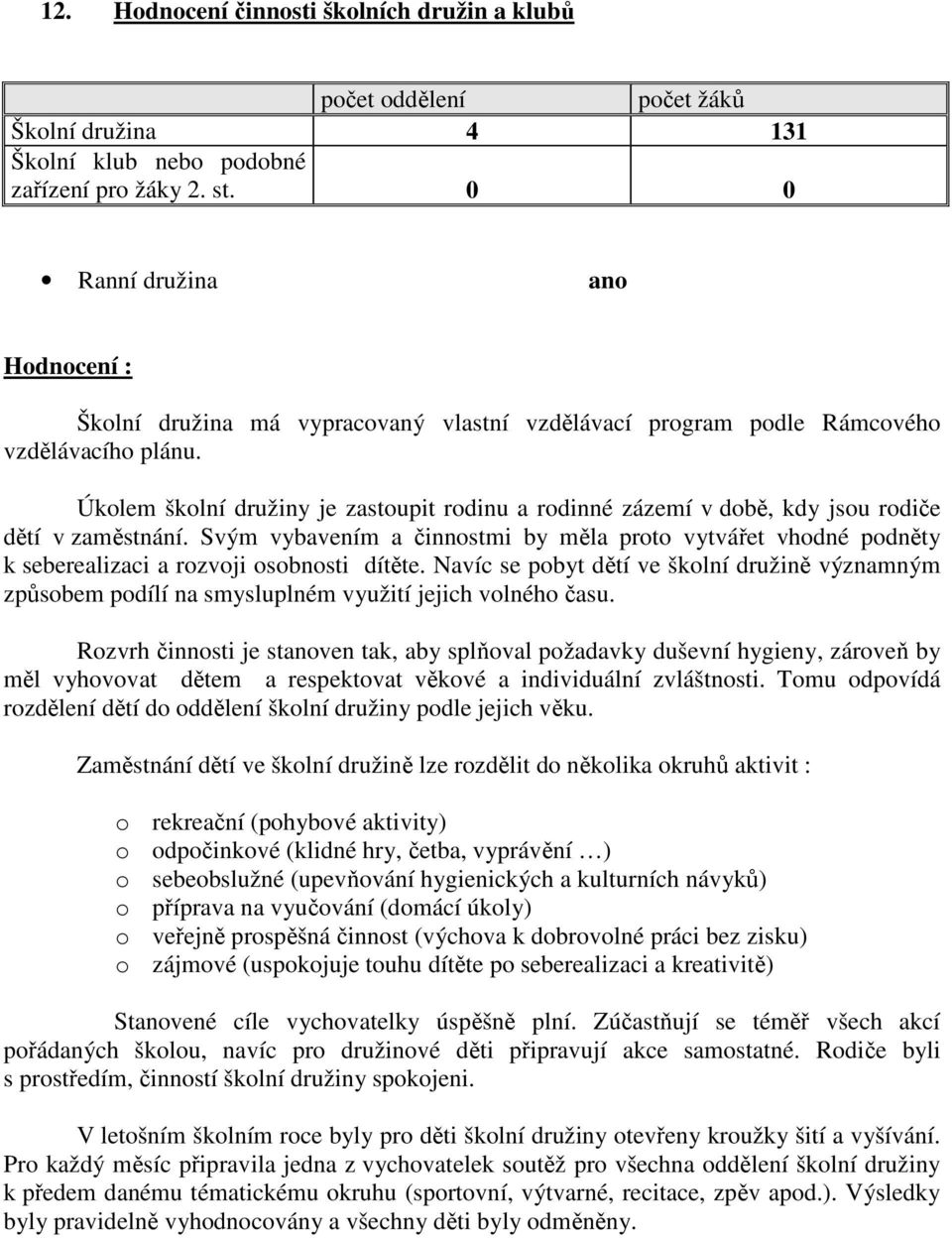 Úkolem školní družiny je zastoupit rodinu a rodinné zázemí v době, kdy jsou rodiče dětí v zaměstnání.