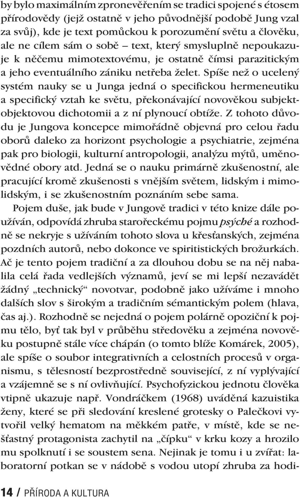 Spíše než o ucelený systém nauky se u Junga jedná o specifickou hermeneutiku a specifický vztah ke světu, překonávající novověkou subjektobjektovou dichotomii a z ní plynoucí obtíže.