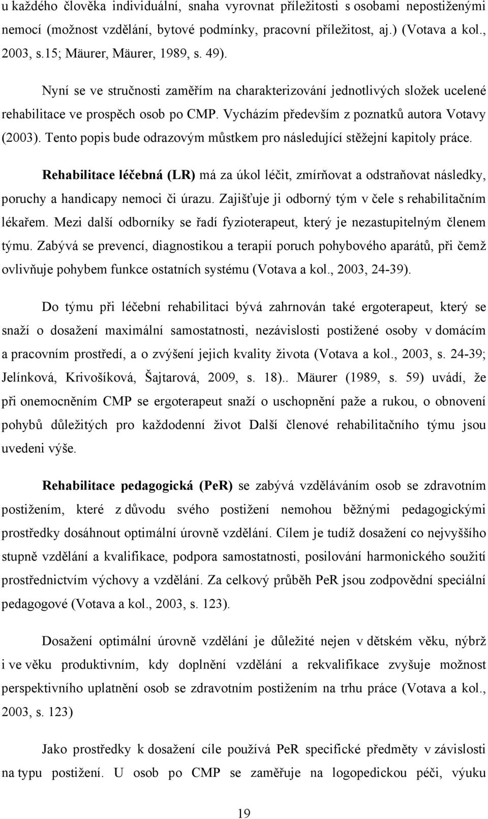 Vycházím především z poznatků autora Votavy (2003). Tento popis bude odrazovým můstkem pro následující stěžejní kapitoly práce.