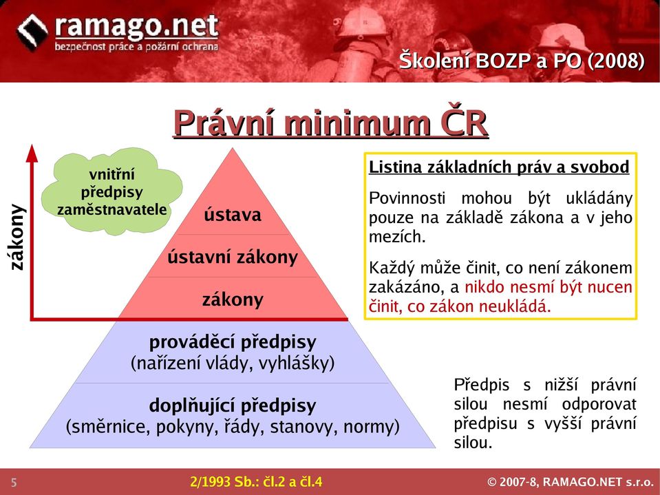 Každý může činit, co není zákonem zakázáno, a nikdo nesmí být nucen činit, co zákon neukládá.