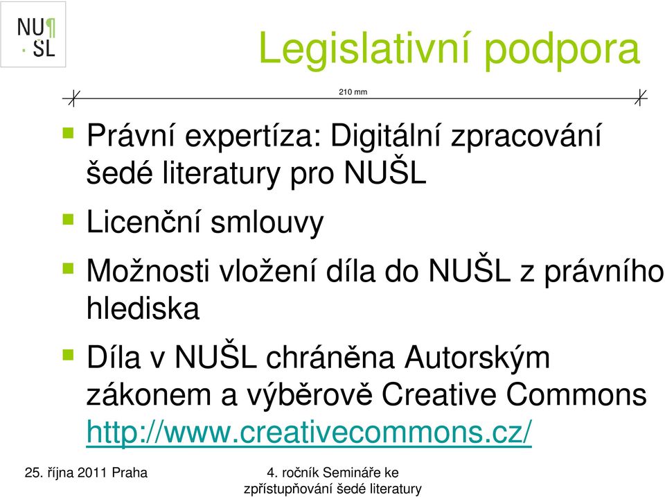 díla do NUŠL z právního hlediska Díla v NUŠL chráněna